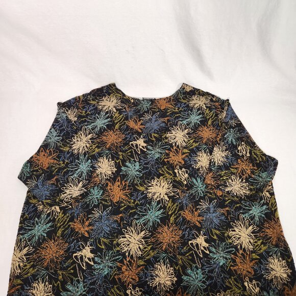 MAGGIE BARNERS Art To Wear Black Metallic Floral Tunic Blouse Size 4X New NO Tag - Picture 6 of 16